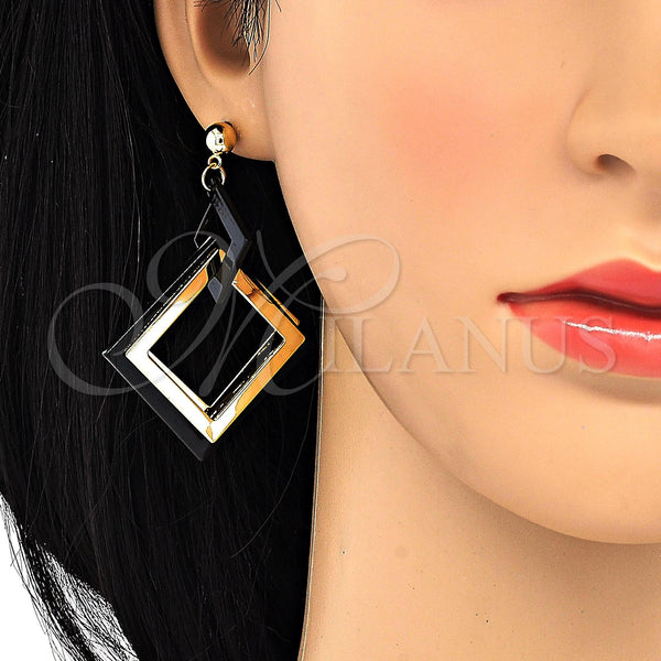 Gold Filled Ring — Long Earring Black Resin 02. — alternate product view — SKU 120217 | Oro Laminado anillo — Long Earring negro Resin 02. — SKU 120217