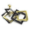 Oro Laminado Long Earring, Gold Filled Style Black Resin Finish, Golden Finish, 02.268.0075.1