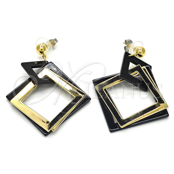 Gold Filled Ring — Long Earring Black Resin 02. — main product view — SKU 120217 | Oro Laminado anillo — Long Earring negro Resin 02. — SKU 120217