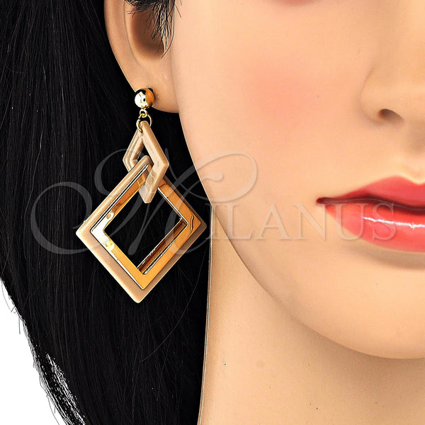 Gold Filled Ring — Long Earring Brown Resin 02. — alternate product view — SKU 120218 | Oro Laminado anillo — Long Earring Brown Resin 02. — SKU 120218