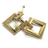 Oro Laminado Long Earring, Gold Filled Style Brown Resin Finish, Golden Finish, 02.268.0075.2