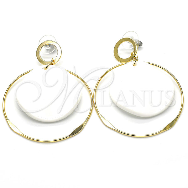 Gold Filled Ring — Long Earring White Resin 02. — main product view — SKU 120219 | Oro Laminado anillo — Long Earring blanco Resin 02. — SKU 120219