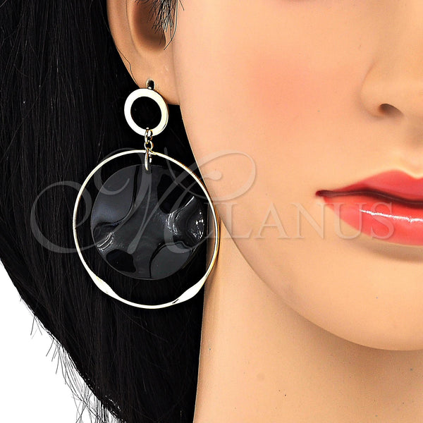 Gold Filled Ring — Long Earring Black Resin 02. — alternate product view — SKU 120220 | Oro Laminado anillo — Long Earring negro Resin 02. — SKU 120220