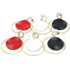 Oro Laminado Long Earring, Gold Filled Style Black Resin Finish, Golden Finish, 02.268.0076.1