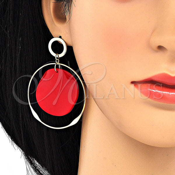 Gold Filled Ring — Long Earring Red Resin 02. — alternate product view — SKU 120221 | Oro Laminado anillo — Long Earring Red Resin 02. — SKU 120221