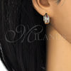 Oro Laminado Huggie Hoop, Gold Filled Style with Ruby and White Cubic Zirconia, Polished, Golden Finish, 02.267.0063.15