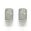 Rhodium Gold Filled Huggie Hoop, with White Cubic Zirconia, Polished, Rhodium Finish, 02.267.0069.15