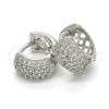 Rhodium Gold Filled Huggie Hoop, with White Cubic Zirconia, Polished, Rhodium Finish, 02.267.0069.15