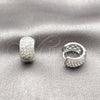 Rhodium Gold Filled Huggie Hoop, with White Cubic Zirconia, Polished, Rhodium Finish, 02.267.0069.15