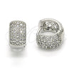 Rhodium Gold Filled Huggie Hoop, with White Cubic Zirconia, Polished, Rhodium Finish, 02.267.0069.15