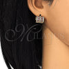 Oro Laminado Huggie Hoop, Gold Filled Style with Ruby and White Cubic Zirconia, Polished, Golden Finish, 02.267.0070.15