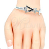 Rhodium Gold Filled Individual Bangle, Anchor and Twist Design, Polished, Rhodium Finish, 07.192.0011.1.06 (05 MM Thickness, Size 6 (2.75 Diameter))