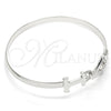 Rhodium Gold Filled Individual Bangle, Anchor and Twist Design, Polished, Rhodium Finish, 07.192.0011.1.06 (05 MM Thickness, Size 6 (2.75 Diameter))