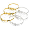 Rhodium Gold Filled Individual Bangle, Anchor and Twist Design, Polished, Rhodium Finish, 07.192.0011.1.06 (05 MM Thickness, Size 6 (2.75 Diameter))