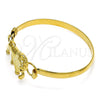 Oro Laminado Individual Bangle, Gold Filled Style Lion Design, Polished, Golden Finish, 07.185.0004.1.04 (05 MM Thickness, Size 4 (2.25 Diameter))