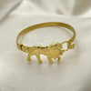 Oro Laminado Individual Bangle, Gold Filled Style Lion Design, Polished, Golden Finish, 07.185.0004.1.04 (05 MM Thickness, Size 4 (2.25 Diameter))