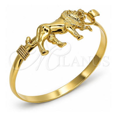 Oro Laminado Individual Bangle, Gold Filled Style Lion Design, Polished, Golden Finish, 07.185.0004.1.04 (05 MM Thickness, Size 4 (2.25 Diameter))