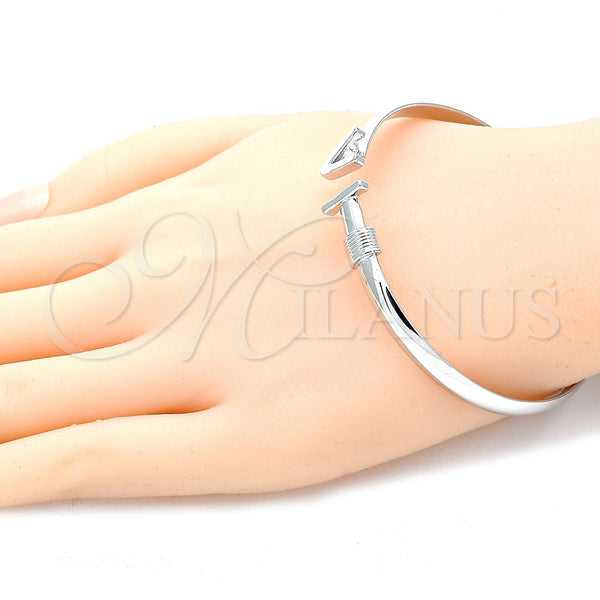 White Gold Filled Jewelry — Individual Bangle Polished 07. 05 MM Thickness One — alternate product view — SKU 120301 | Oro Laminado Blanco joyería — Individual Bangle pulido 07. 05 MM Thickness One — SKU 120301