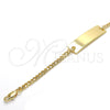 Oro Laminado ID Bracelet, Gold Filled Style Polished, Golden Finish, 03.63.1848.06 (100 Gauge, 04 MM Thickness, 6 Inches Length)