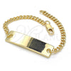 Oro Laminado ID Bracelet, Gold Filled Style Polished, Golden Finish, 03.63.1848.06 (100 Gauge, 04 MM Thickness, 6 Inches Length)
