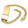 Oro Laminado ID Bracelet, Gold Filled Style Polished, Golden Finish, 03.63.1848.06 (100 Gauge, 04 MM Thickness, 6 Inches Length)