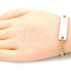 Oro Laminado ID Bracelet, Gold Filled Style Polished, Golden Finish, 03.63.1848.07 (100 Gauge, 04 MM Thickness, 7 Inches Length)