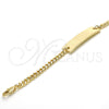 Oro Laminado ID Bracelet, Gold Filled Style Polished, Golden Finish, 03.63.1849.06 (120 Gauge, 06 MM Thickness, 6 Inches Length)