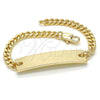 Oro Laminado ID Bracelet, Gold Filled Style Polished, Golden Finish, 03.63.1849.06 (120 Gauge, 06 MM Thickness, 6 Inches Length)