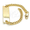Oro Laminado ID Bracelet, Gold Filled Style Polished, Golden Finish, 03.63.1849.06 (120 Gauge, 06 MM Thickness, 6 Inches Length)