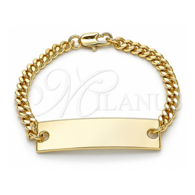 Oro Laminado ID Bracelet, Gold Filled Style Polished, Golden Finish, 03.63.1849.06 (120 Gauge, 06 MM Thickness, 6 Inches Length)