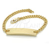 Oro Laminado ID Bracelet, Gold Filled Style Polished, Golden Finish, 03.63.1849.07 (120 Gauge, 05 MM Thickness, 7 Inches Length)