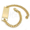 Oro Laminado ID Bracelet, Gold Filled Style Polished, Golden Finish, 03.63.1849.07 (120 Gauge, 05 MM Thickness, 7 Inches Length)