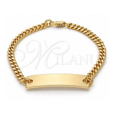 Oro Laminado ID Bracelet, Gold Filled Style Polished, Golden Finish, 03.63.1849.07 (120 Gauge, 05 MM Thickness, 7 Inches Length)
