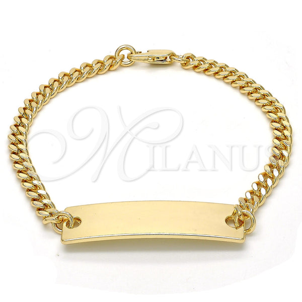 Gold Filled Bracelet — ID Bracelet Polished 03.63. Gauge 05 MM Thickness — main product view — SKU 120355 | Oro Laminado brazalete — ID Bracelet pulido 03.63. Gauge 05 MM Thickness — SKU 120355