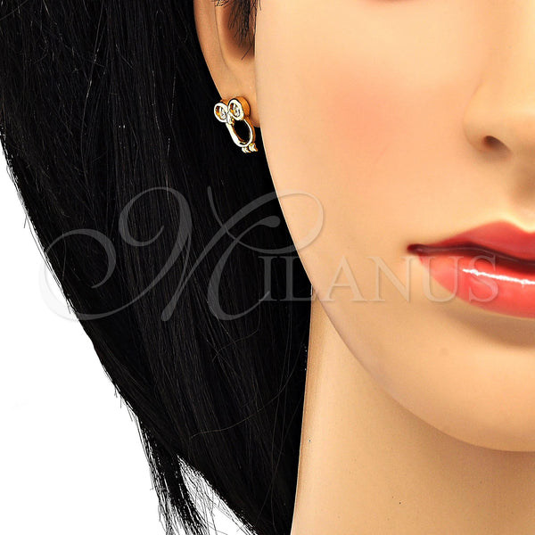 Gold Filled Ring — Stud Earring Owl Design with White Cubic Zirconia — alternate product view — SKU 120358 | Oro Laminado anillo — Stud Earring Owl diseño with blanco Cubic Zirconia — SKU 120358