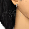 Rhodium Plated Stud Earring, Owl Design, with White Cubic Zirconia, Polished, Rhodium Finish, 02.310.0004.1