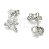 Rhodium Gold Filled Stud Earring, Dragon-Fly Design, with White Cubic Zirconia, Polished, Rhodium Finish, 02.310.0006.1