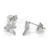 Rhodium Gold Filled Stud Earring, Dragon-Fly Design, with White Cubic Zirconia, Polished, Rhodium Finish, 02.310.0006.1