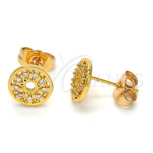 Gold Filled Ring — Stud Earring with White Cubic Zirconia Polished 02. — main product view — SKU 120370 | Oro Laminado anillo — Stud Earring with blanco Cubic Zirconia pulido 02. — SKU 120370