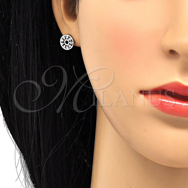 White Gold Filled Ring — Stud Earring with White Cubic Zirconia Polished 02. — alternate product view — SKU 120371 | Oro Laminado Blanco anillo — Stud Earring with blanco Cubic Zirconia pulido 02. — SKU 120371