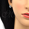 Rhodium Gold Filled Stud Earring, with White Cubic Zirconia, Polished, Rhodium Finish, 02.310.0011.1