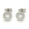 Rhodium Gold Filled Stud Earring, with White Cubic Zirconia, Polished, Rhodium Finish, 02.310.0011.1