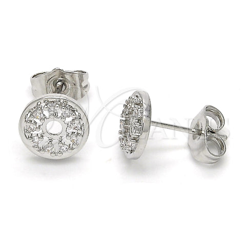 Rhodium Gold Filled Stud Earring, with White Cubic Zirconia, Polished, Rhodium Finish, 02.310.0011.1