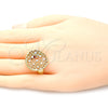 Oro Laminado Elegant Ring, Gold Filled Style Polished, Tricolor, 01.100.0009.08 (Size 8)