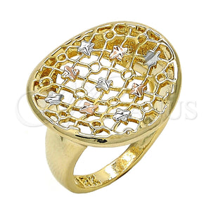 Gold Filled Ring — Elegant Ring Polished Tricolor 01. Size 8 — main product view — SKU 120386 | Oro Laminado anillo — Elegant Ring pulido Tricolor 01. Size 8 — SKU 120386