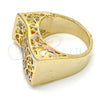 Oro Laminado Elegant Ring, Gold Filled Style Polished, Tricolor, 01.100.0010.07 (Size 7)