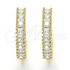 Oro Laminado Huggie Hoop, Gold Filled Style with White Cubic Zirconia, Polished, Golden Finish, 02.210.0105.25