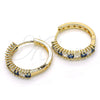 Oro Laminado Huggie Hoop, Gold Filled Style with Sapphire Blue and White Cubic Zirconia, Polished, Golden Finish, 02.210.0105.4.25