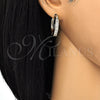 Oro Laminado Huggie Hoop, Gold Filled Style with White Cubic Zirconia, Polished, Golden Finish, 02.210.0106.25