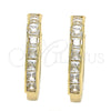 Oro Laminado Huggie Hoop, Gold Filled Style with White Cubic Zirconia, Polished, Golden Finish, 02.210.0106.25